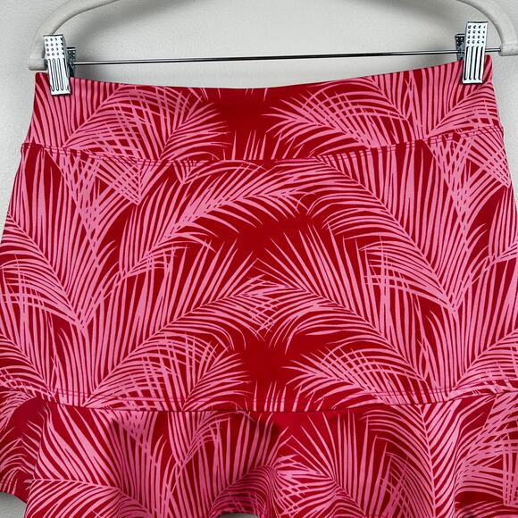 Tommy Bahama Skort Flounce Tropical Leaf Pattern Pink Med Tennis Pickleball Golf - Picture 2 of 8